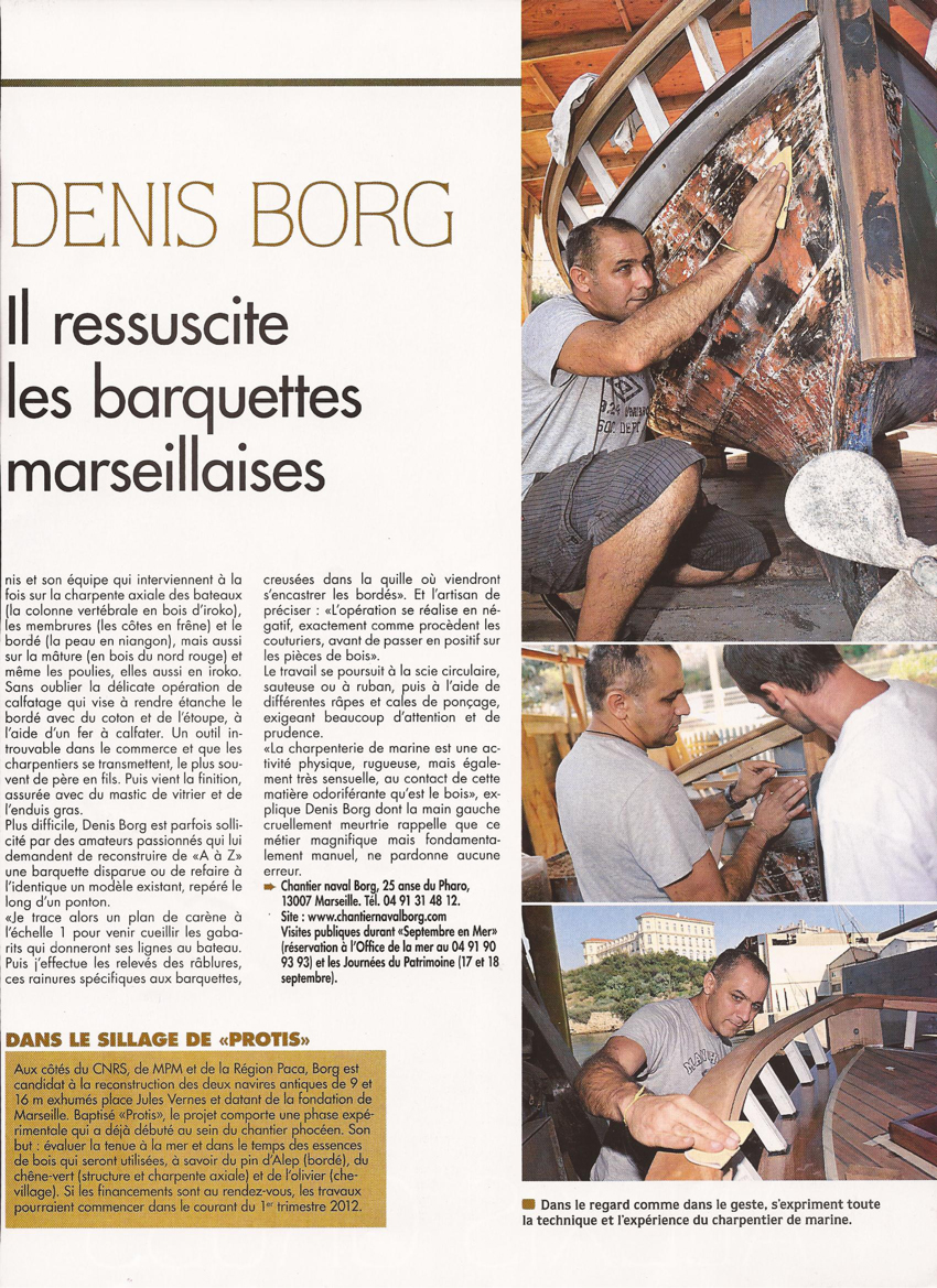 Article Gens Du Sud, Août 2011. Chantier Naval Borg